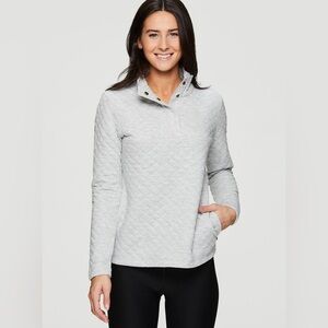Avalanche Light Gray Quilted Women's Sweatshirt